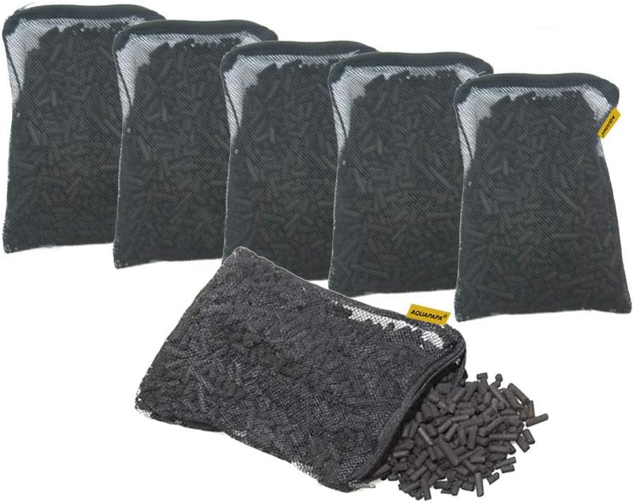 6 lbs Carbon Charcoal Filter Media Pellets in 6 Mesh Bags for Aquarium Fish T...