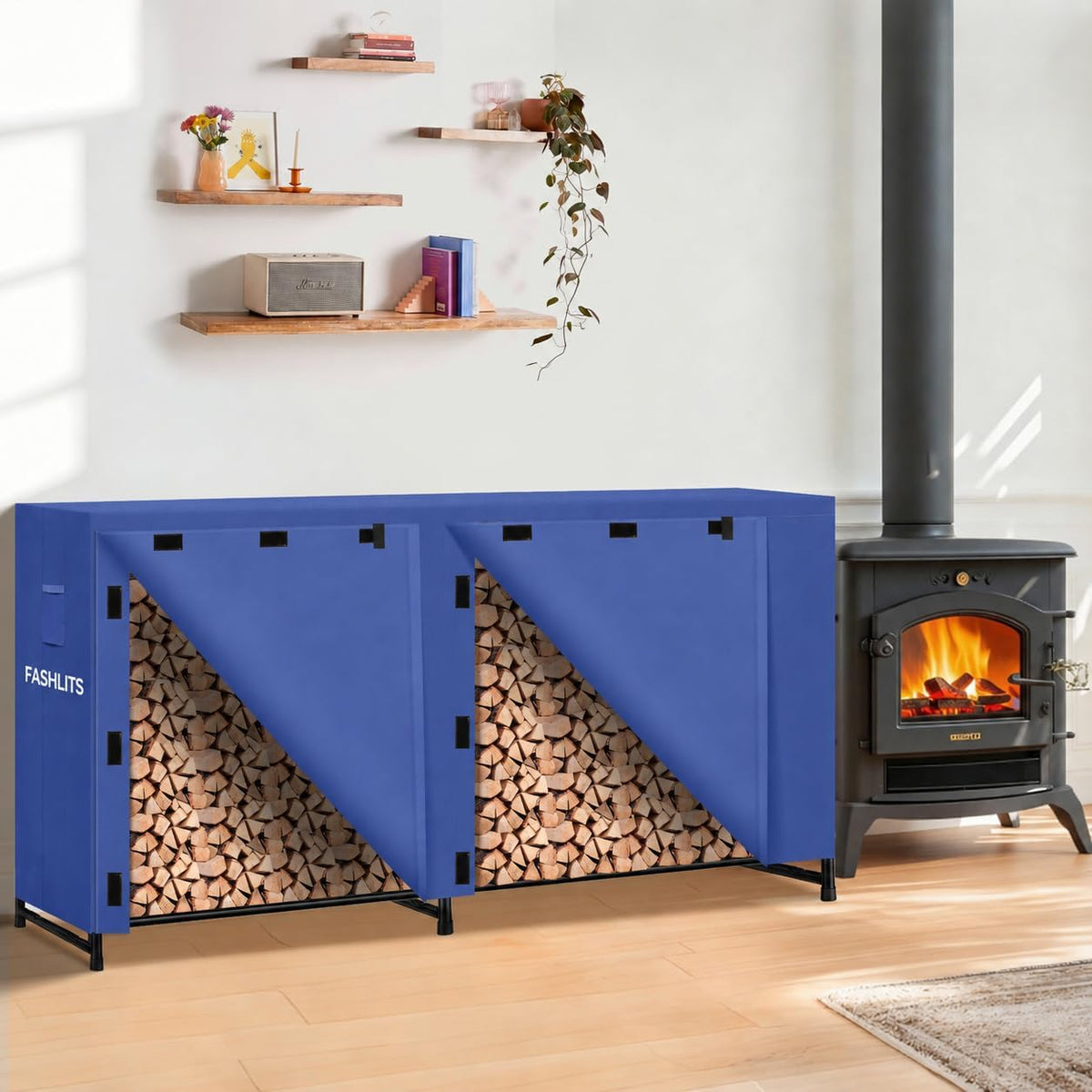 8ft Firewood Rack Cover, Waterproof Heavy Duty 600D Oxford