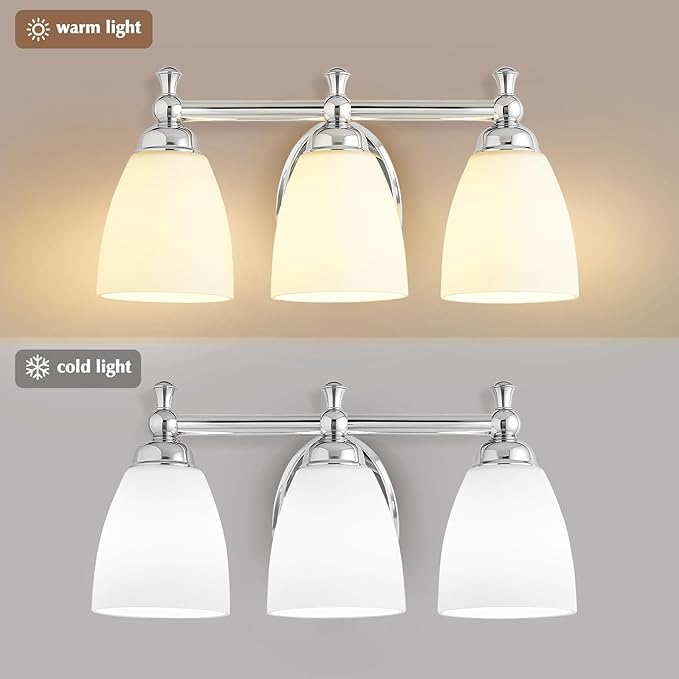 EJIAXIN Bathroom Light Fixtures, 3 Light Bathroom Lighting Fixtures Over Mirror