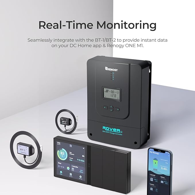 Renogy Charge Controller-Rover 60A MPPT 12V/24V/36V/48V Auto-Detect LCD Display