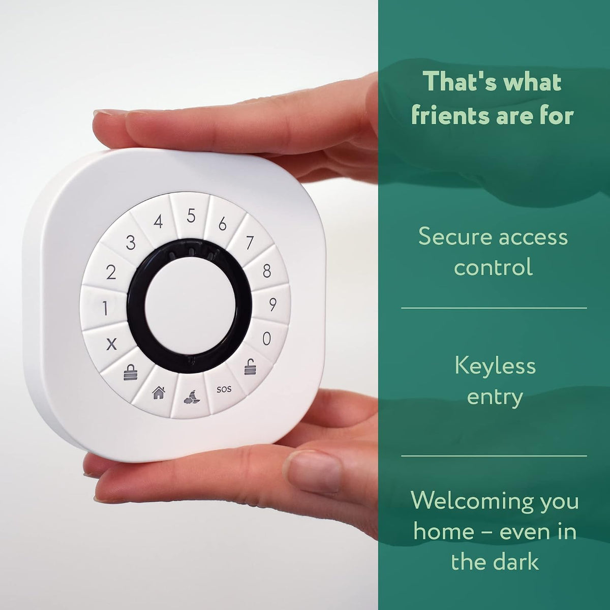 frient intelligent keypad | secure access control | showing dimensions