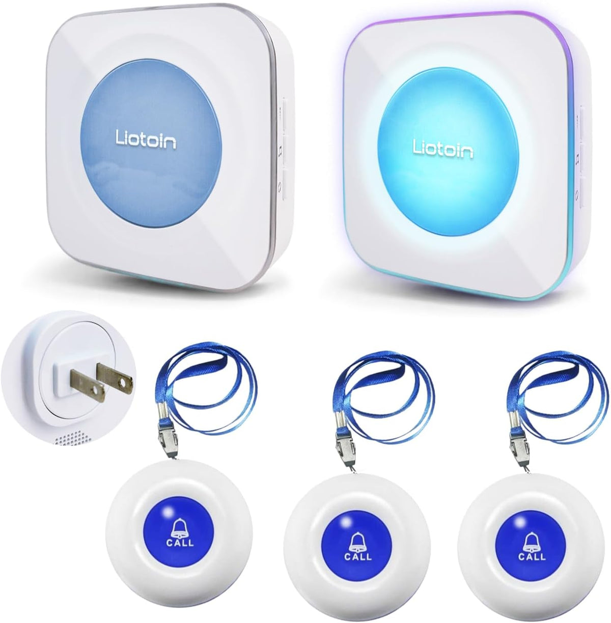 LIOTOIN Caregiver Pager Wireless Call Button Call Bell Emergency Button Call
