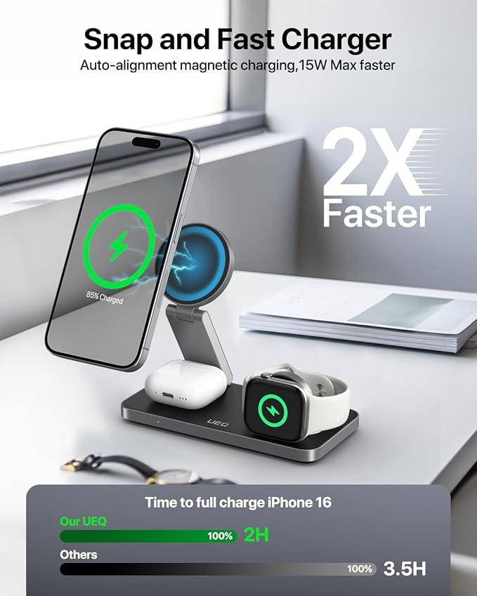 UEQ Foldable 3 in 1 Wireless Charging Station