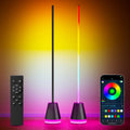 Keepsmile Smart RGB LED Corner Floor Lamp, Bright Tall Standing Lamps (2 Pack)