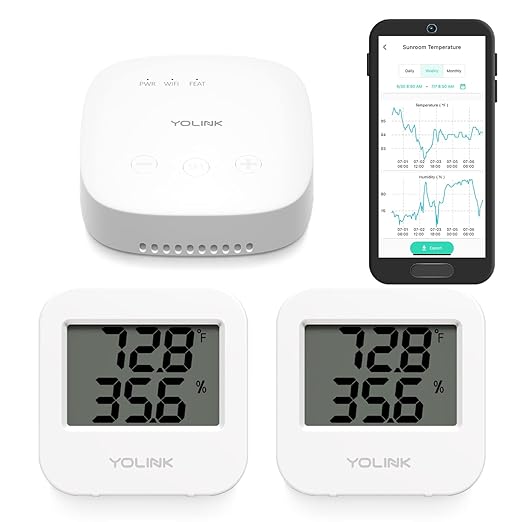 YoLink SpeakerHub & Two Temp/Humidity Sensors Starter Kit – Audio Hub Plays (2-Pack)