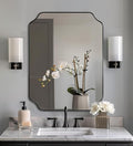 ANDY STAR Black Bathroom Mirror, 22x30 Inch Asymmetrical Mirror, Irregular Wall