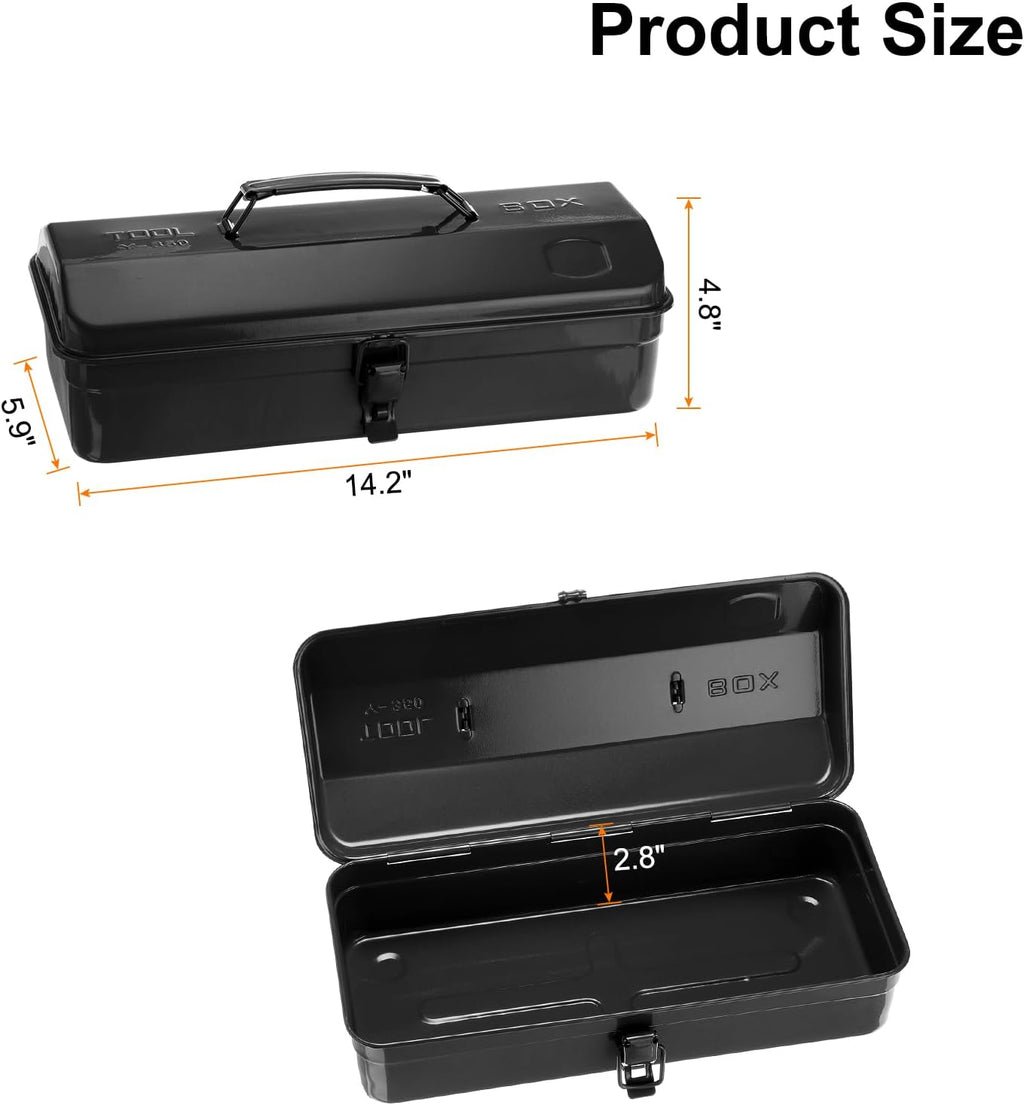 harfington tool box 14.2" portable steel tool box shown in use