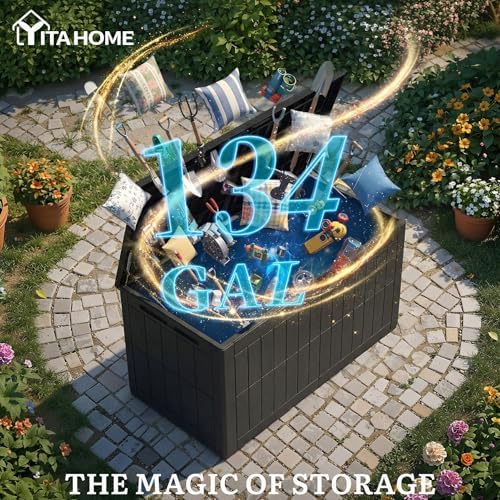 YITAHOME 134 Gallon Large Outdoor Storage Box with Lock