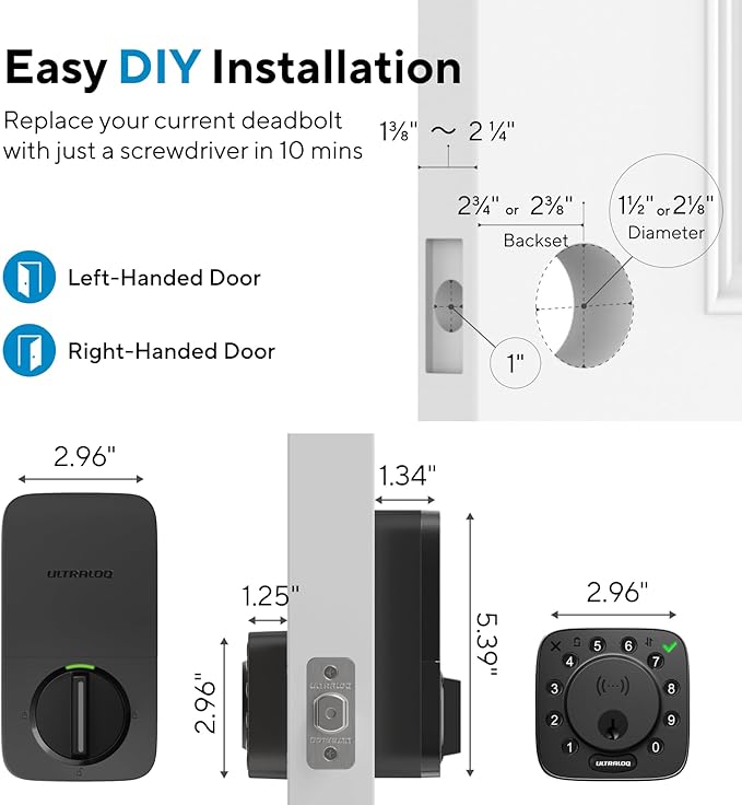 ULTRALOQ Bolt NFC Smart Deadbolt Lock