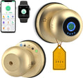 Fingerprint Door Knob, App Keyless Privacy Lock for Bedroom Pantry,