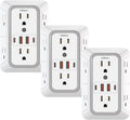 3 Pack Surge Protector Outlet Extender, 6 Outlet Splitter