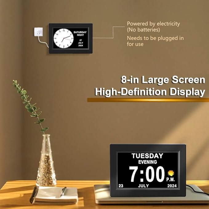 CAZOKASI 8inch Extra Large Impaired Vision Digital Alarm Clock
