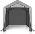 8ft x 8ft Storage Shed Tent, Galvanized Steel Frame, Grey
