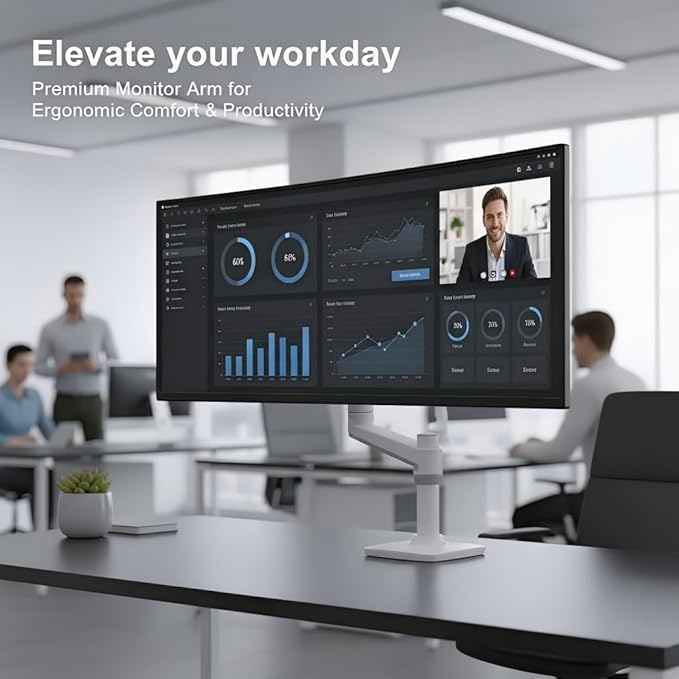Ergounion Single Monitor Arm Desk Mount, Holds Screens up to 40 Inches and 25