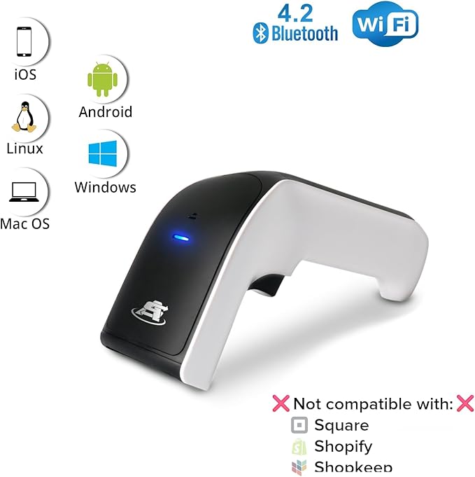 ScanAvenger Wireless Portable 1D&2D Bluetooth Barcode Scanner: Hand Scanner