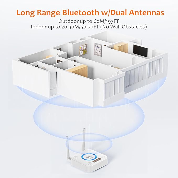 1Mii Bluetooth 5.2 Audio Receiver, Long Range HiFi Bluetooth Adapter w/ 3D
