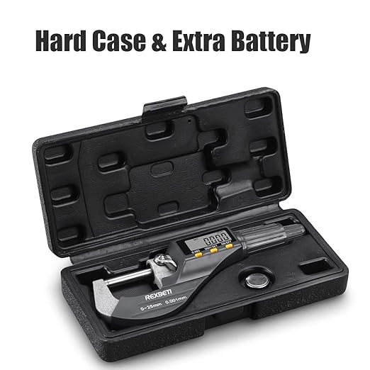 REXBETI Digital Micrometer, Professional Inch/Metric Measuring Tools