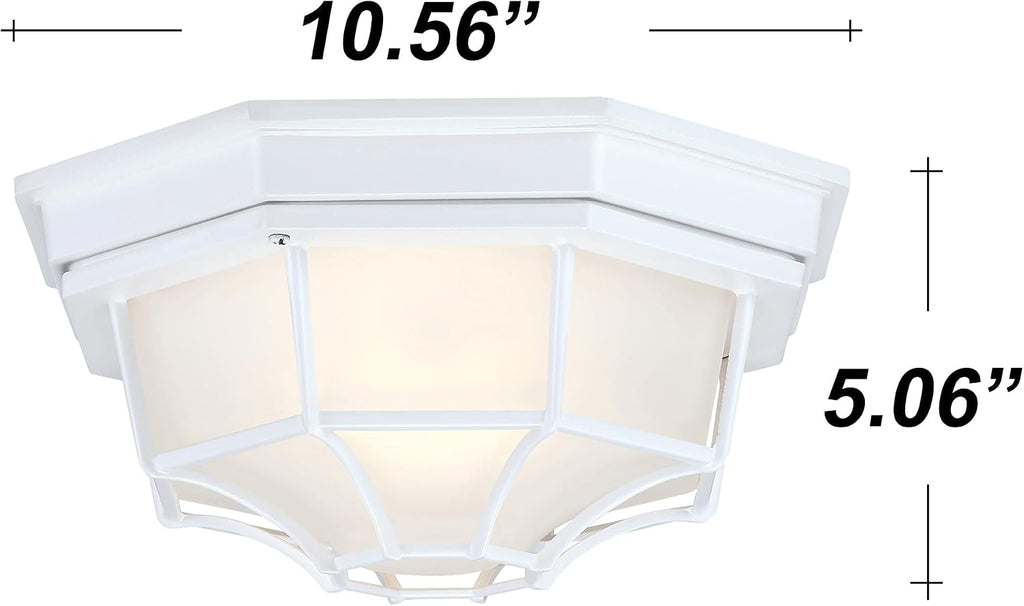 10.5” White LED Close to Ceiling Light for Basement Garage Light Octagonal White Mid-Century Modern Overhead Lights LED 2700K 3000K 3500K 4000K 5000K 10.5in Spider Web Lamp 17W,120V,850Lm-1050Lm