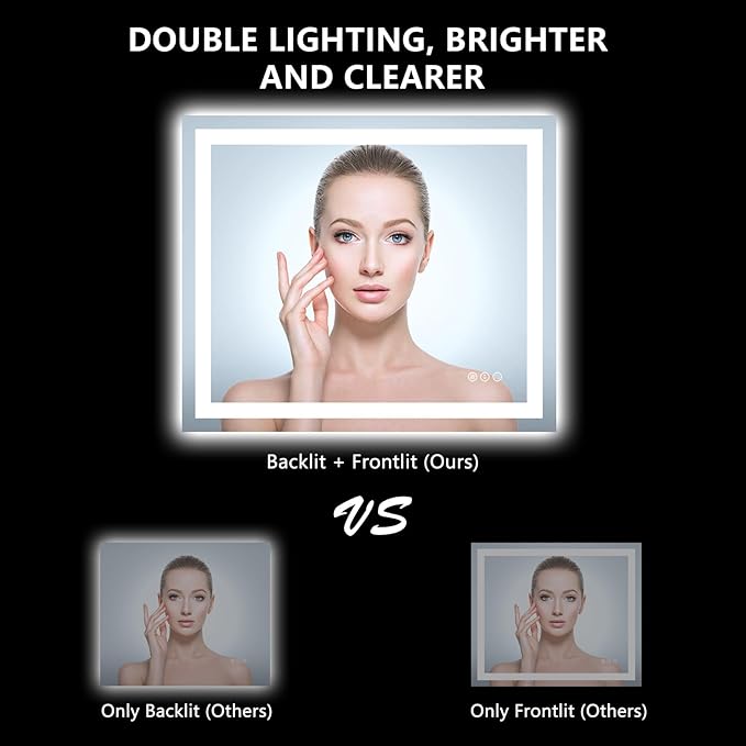 YEELAIT 36x30 Inch LED Bathroom Mirror