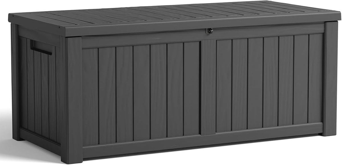DRATO 150 Gallon Deck Boxes Outdoor Waterproof, Lockable Large Storage Box