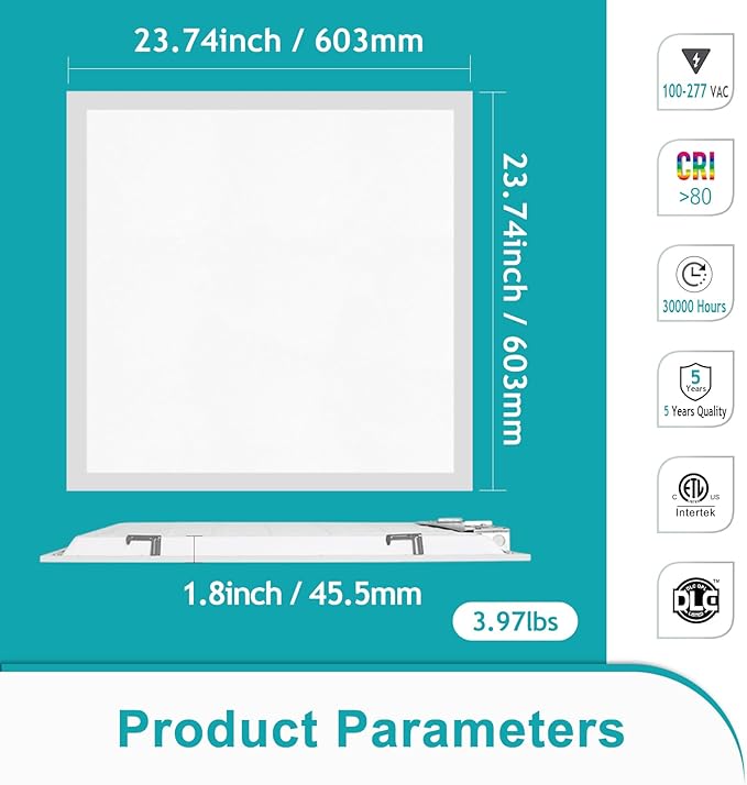 VocgoUU 16-Pack 2x2 LED Flat Panel Light Drop Ceiling, 0-10V Dimmable, 3CCT