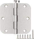 30 Pack Satin Nickle Door Hinges Brushed 3.5 Inch Interior Rounded 5/8" Radius