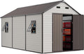 WACASA 8x12 FT Resin Plastic Outdoor Storage Shed with Floor