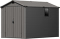 Patiowell 6x10 FT Plastic Outdoor Storage Shed with Floor, Dark Grey