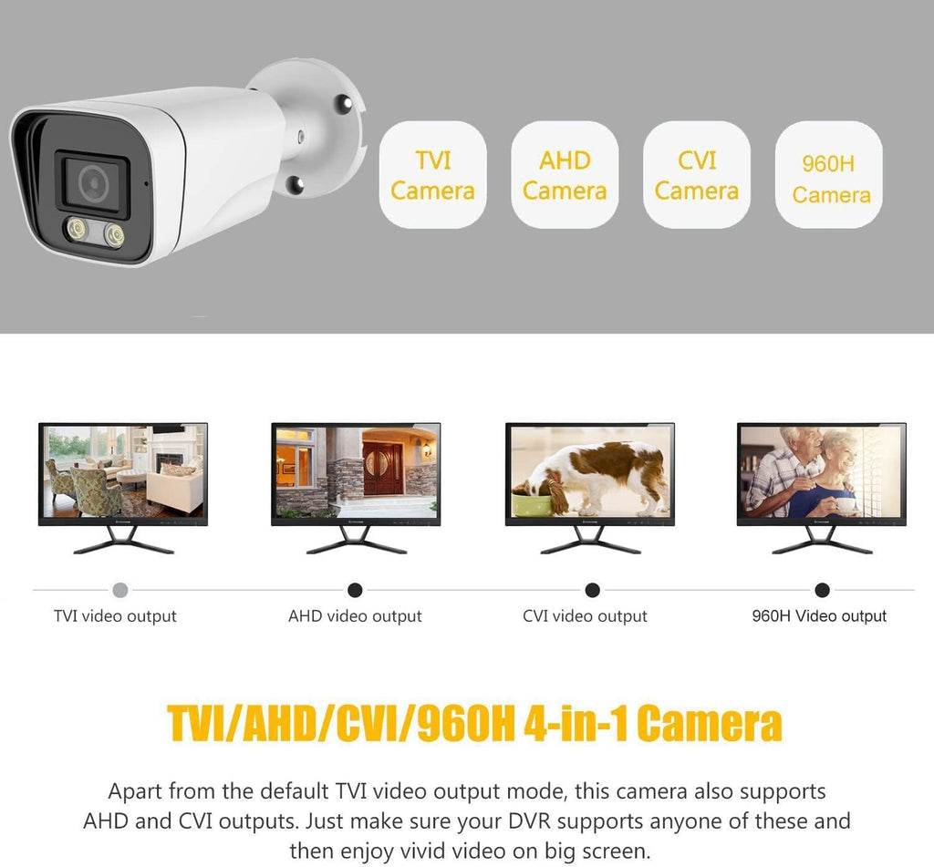 5mp bullet tvi cctv security analog camera, 2.8mm, package contents