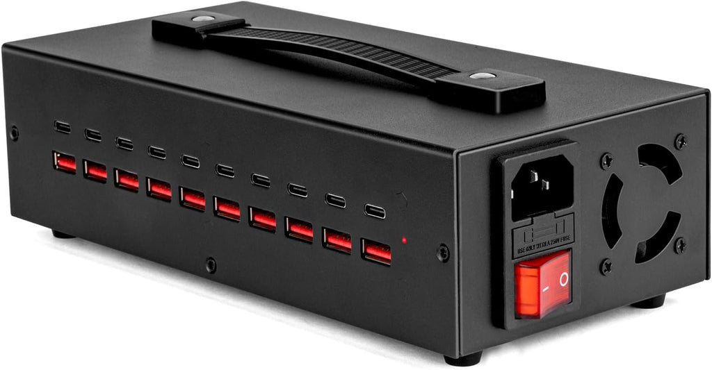 Portable USB~C Charger Block, 200W 20 Port Home Fast Charging Station