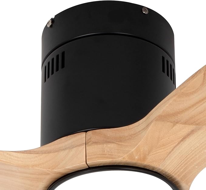 OUATER Wood Flush Mount Ceiling Fan