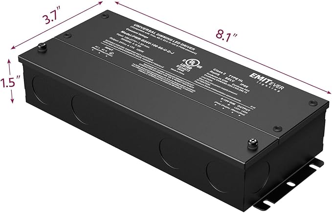 EMITEVER Dimmable Led Driver, 2 Packs 100W AC 110V-277V to DC 24V Transformer