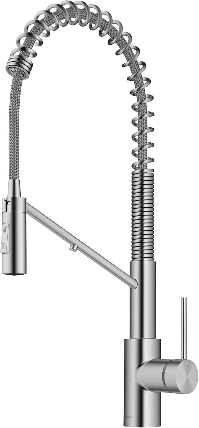 KRAUS Oletto 2-in-1 Commercial Style Pull-Down Single Handle Water Filter