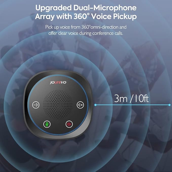JOUNIVO USB Speakerphone, Omnidirectional Computer Speaker