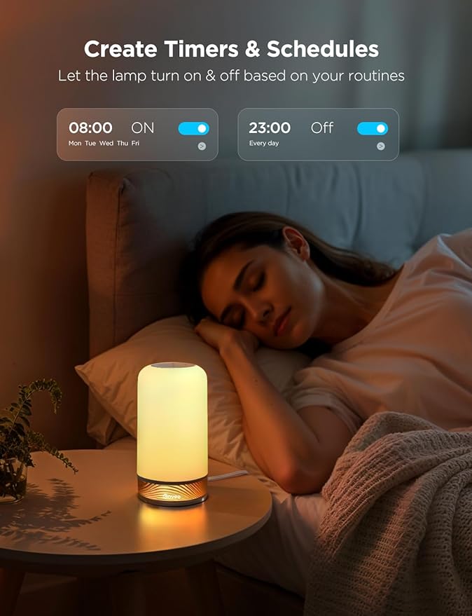 Govee RGBIC Smart Table Lamp 2, Touch Bedside Small Table Lamp Compatible