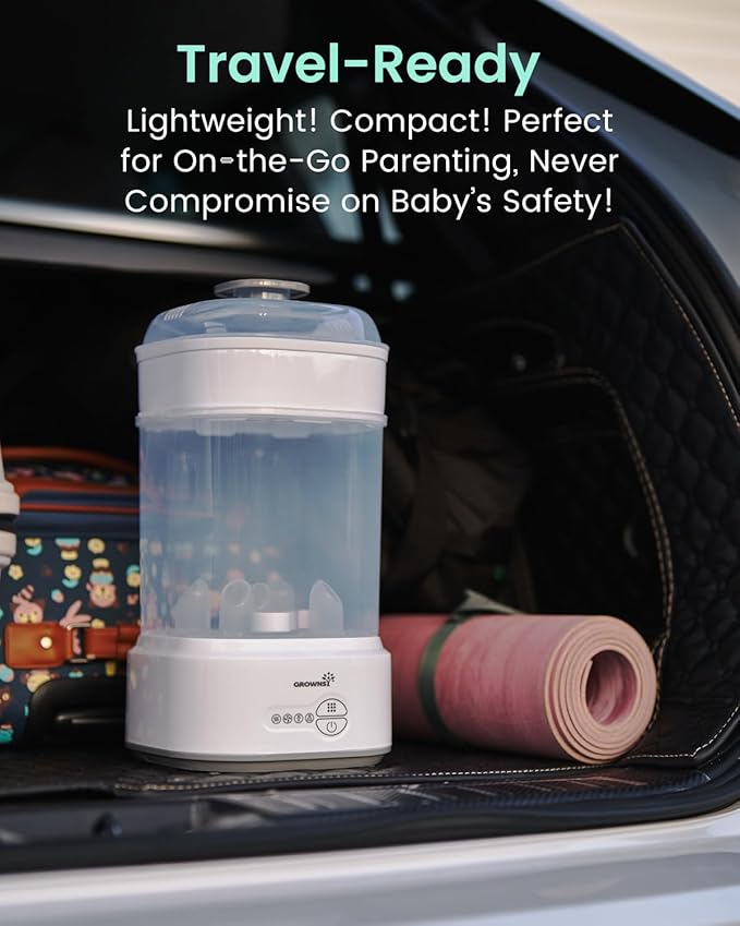 GROWNSY Bottle Sterilizer and Dryer, Compact Electric Steam Baby Bottle