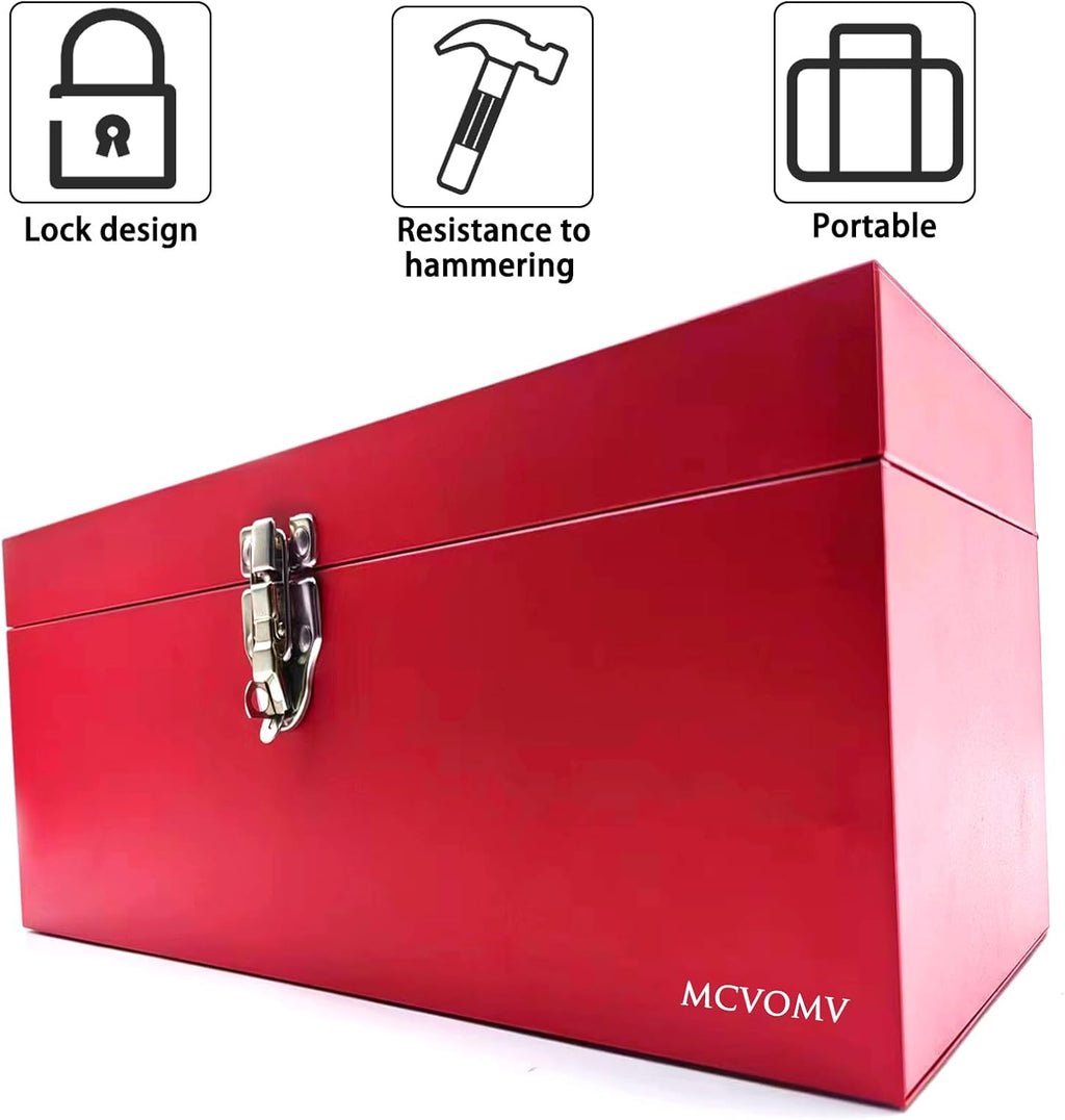 16" portable metal toolbox large tool box 18-gauge shown in use