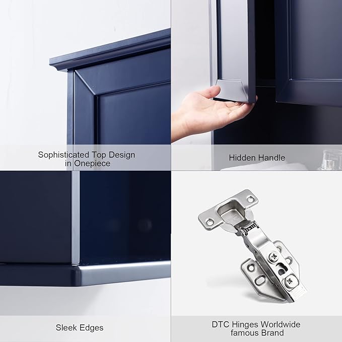 Navy Blue Bathroom Cabinet Wall Mounted
