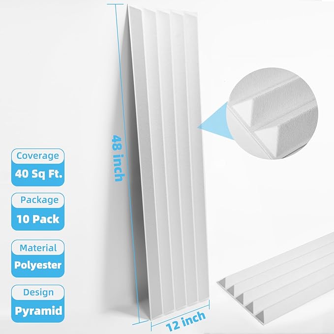 Art3d 10-Pack Peel and Stick Acoustic Panels