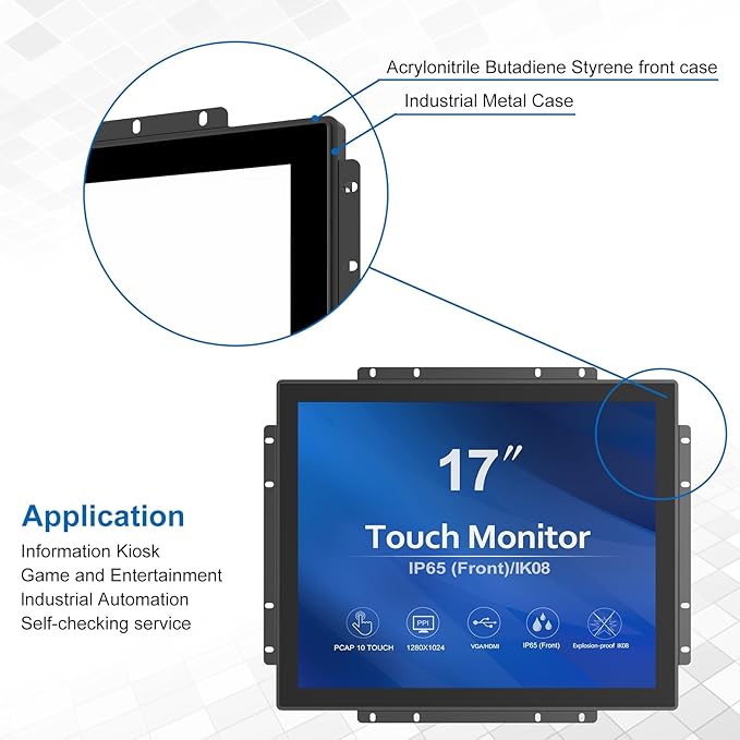 GreenTouch Outdoor High Brightness 1000 Nits 17 Inch Open Frame Interactive