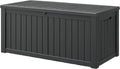 151 Gal Deck Box, Outdoor Storage Box Waterproof Lockable, Gas Lift,Black