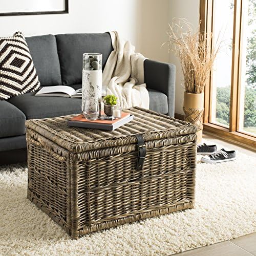 happimess Caden Collapsible Wicker Storage Trunk Chest 30", Natural