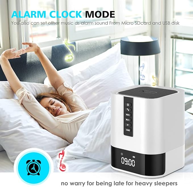 Hetyre Night Light Bluetooth Speaker, 5 in 1 Touch Control Bedside Lamp