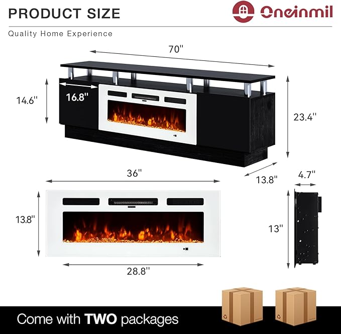 oneinmil Fireplace TV Stand
