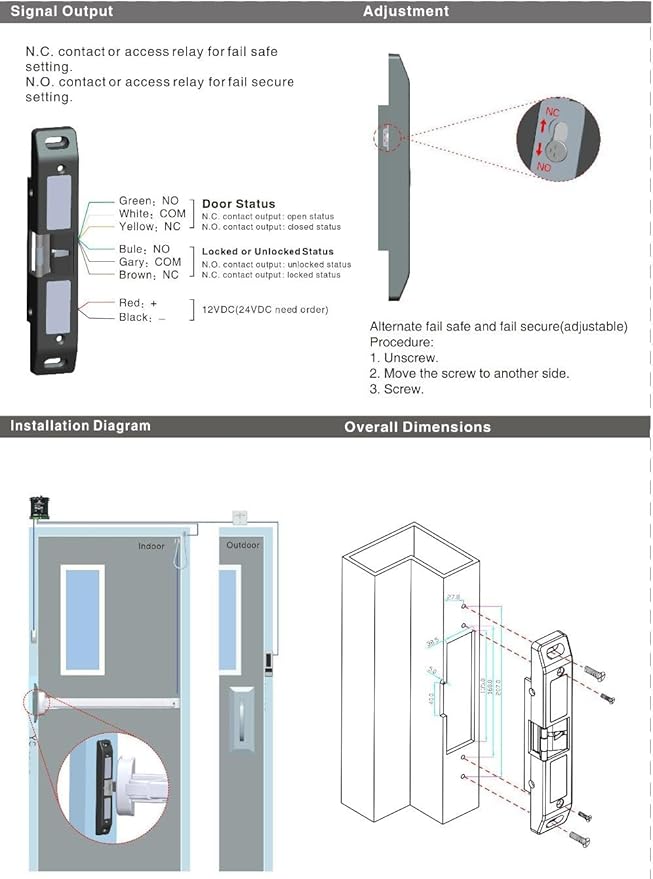 MENGQI-CONTROL LCD Video Door Intercom Access Control System Electric Strike