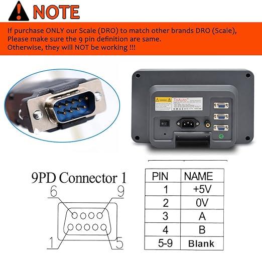 TOAUTO DRO 3 Axis / 2 Axis Digital Readout 200mm Linear Scale 8" Precision 5um