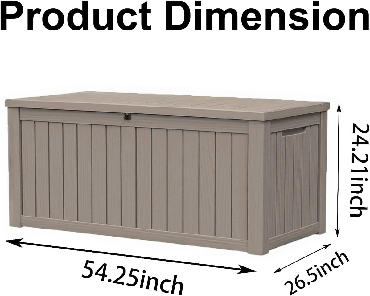 150 gallonoutdoor storage box,resin deck boxes waterproof, indooroutdoor shown in use