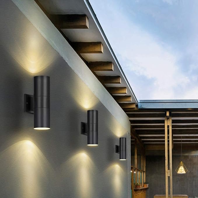 wowlite Outdoor Wall Light, Exterior Lighting, Matte Black Waterproof Wall