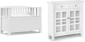 SIMPLIHOME Acadian Storage Bench and Cabinet Set in White