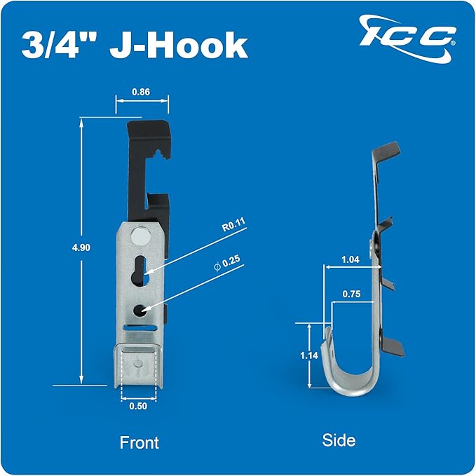 ICC Batwing J Hook 3/4” Without Retainer Clip (25 Pack)